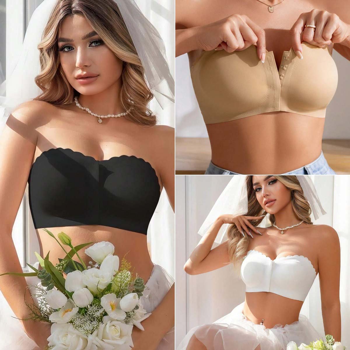 Push-Up Strapless Non-Slip Wireless Bandeau Bra