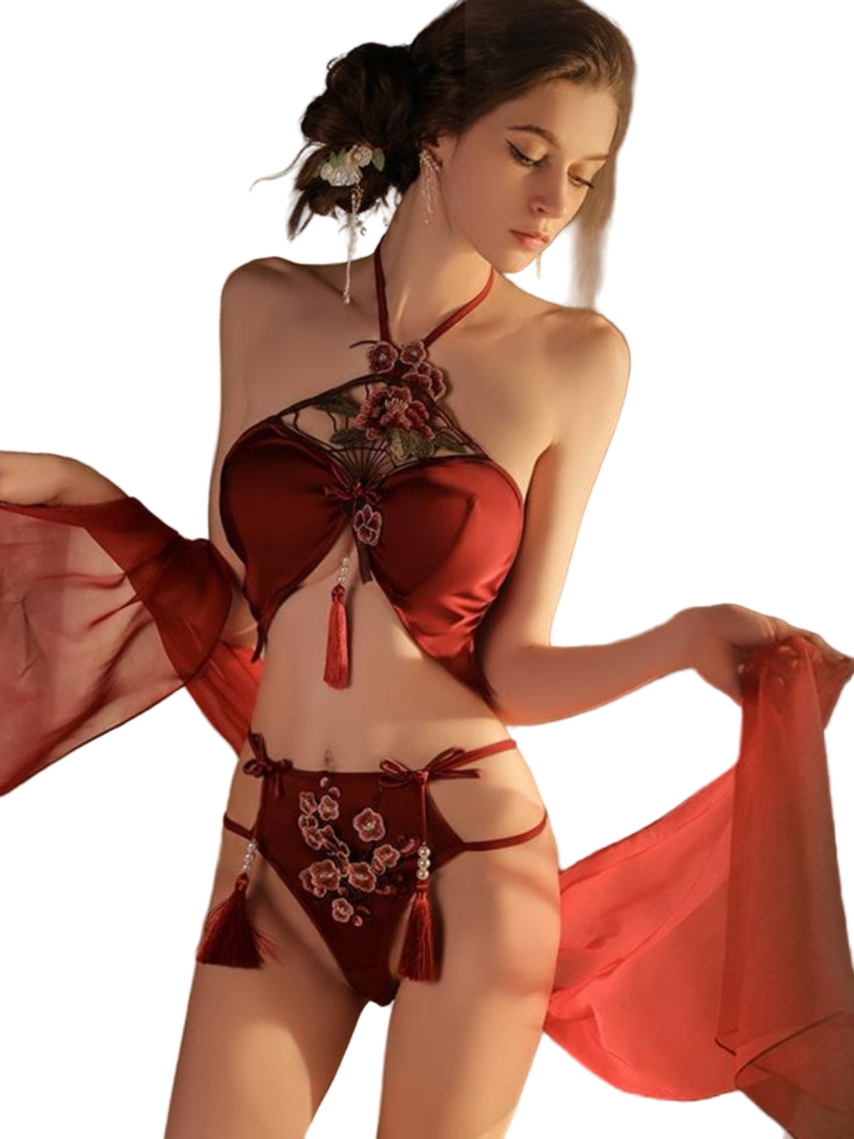 Satin Bow Sexy Lingerie Set for Women – Birthday & Valentine’s