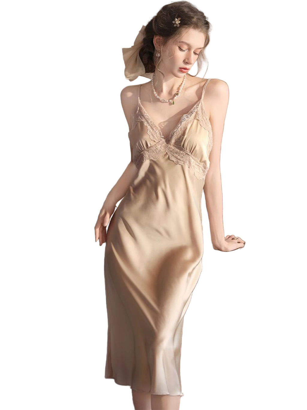 Lace Long Bridal Robe Sleepwear Set