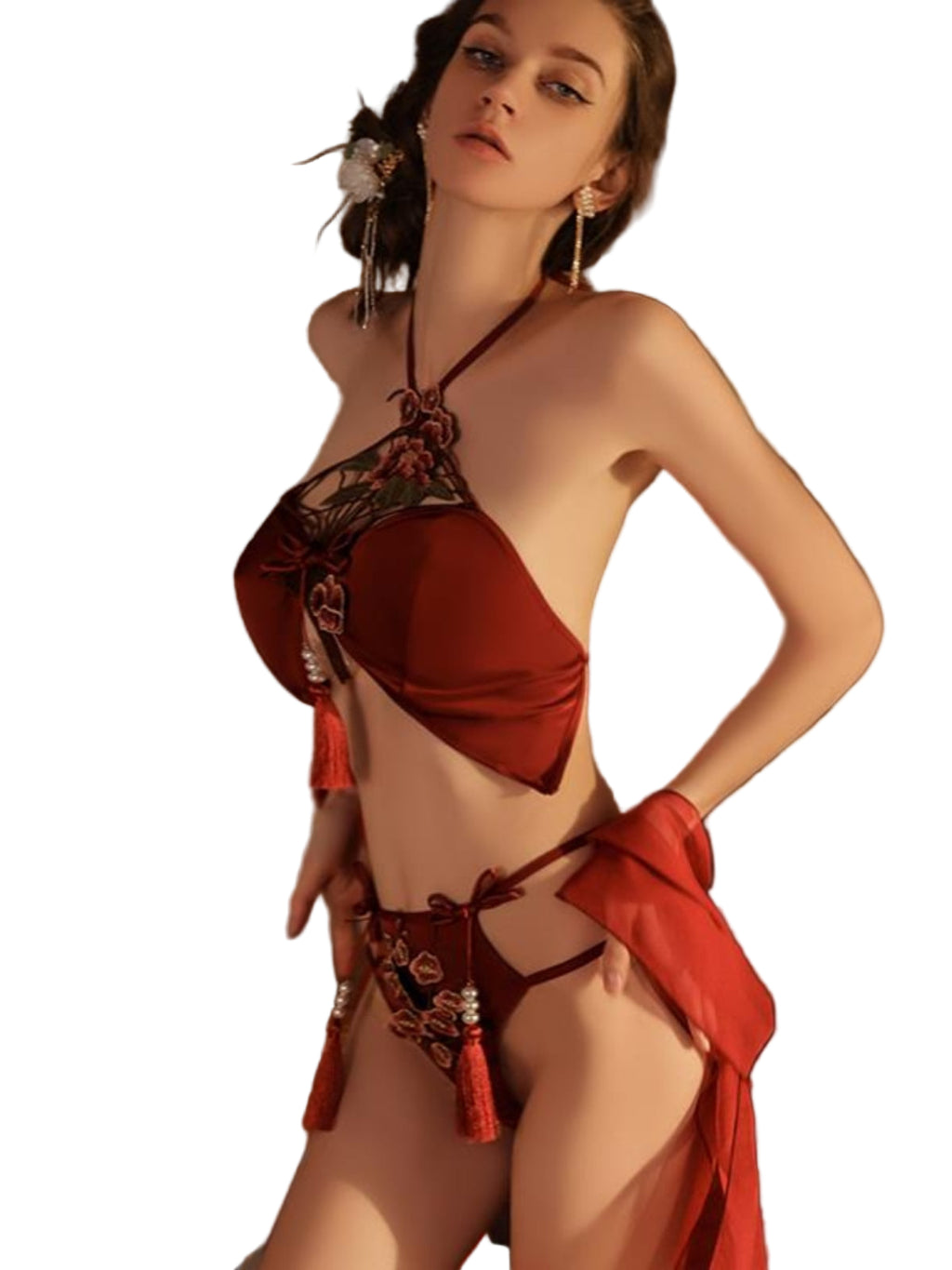 Satin Bow Sexy Lingerie Set for Women – Birthday & Valentine’s