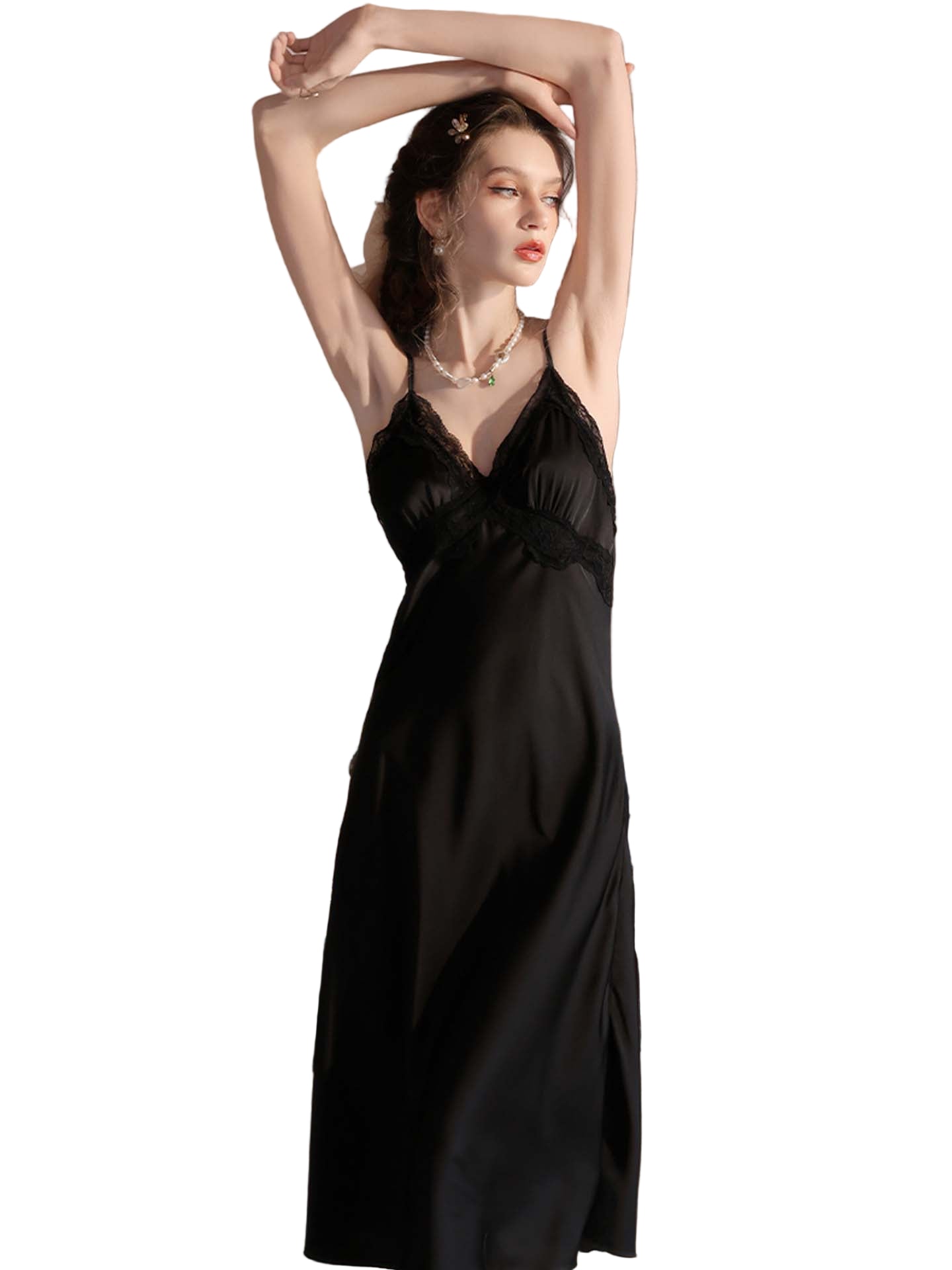 Lace Long Bridal Robe Sleepwear Set