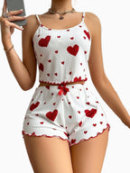 Women’s Graphic Ribbed Crop Cami & Shorts PJ Set