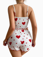 Women’s Graphic Ribbed Crop Cami & Shorts PJ Set