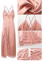 Women’s Silk Satin Lace Chemise Nightgown Sleepwear