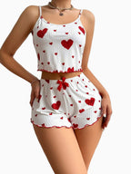 Women’s Graphic Ribbed Crop Cami & Shorts PJ Set