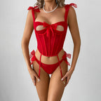 Women’s Sexy Sheer Mesh Fishbone Strap Shapewear Suit