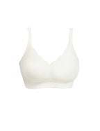 Basic Natural Latex Seamless Deep V Scalloped Neck Cooling Bra
