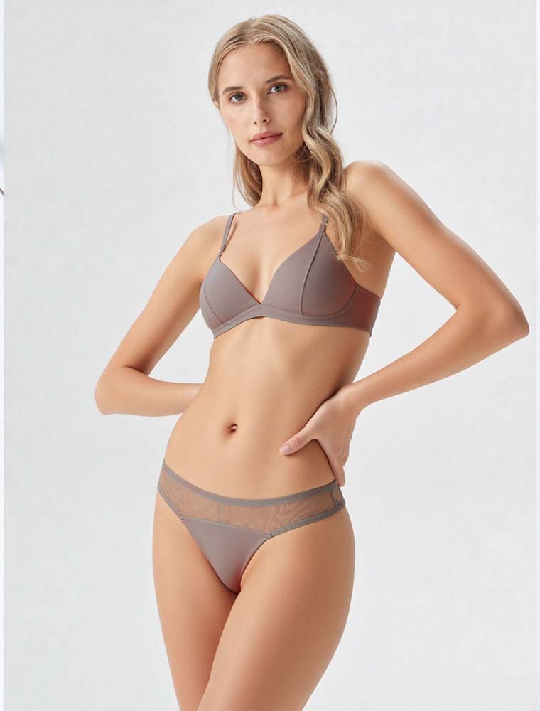 Silky Triangle Satin Bra