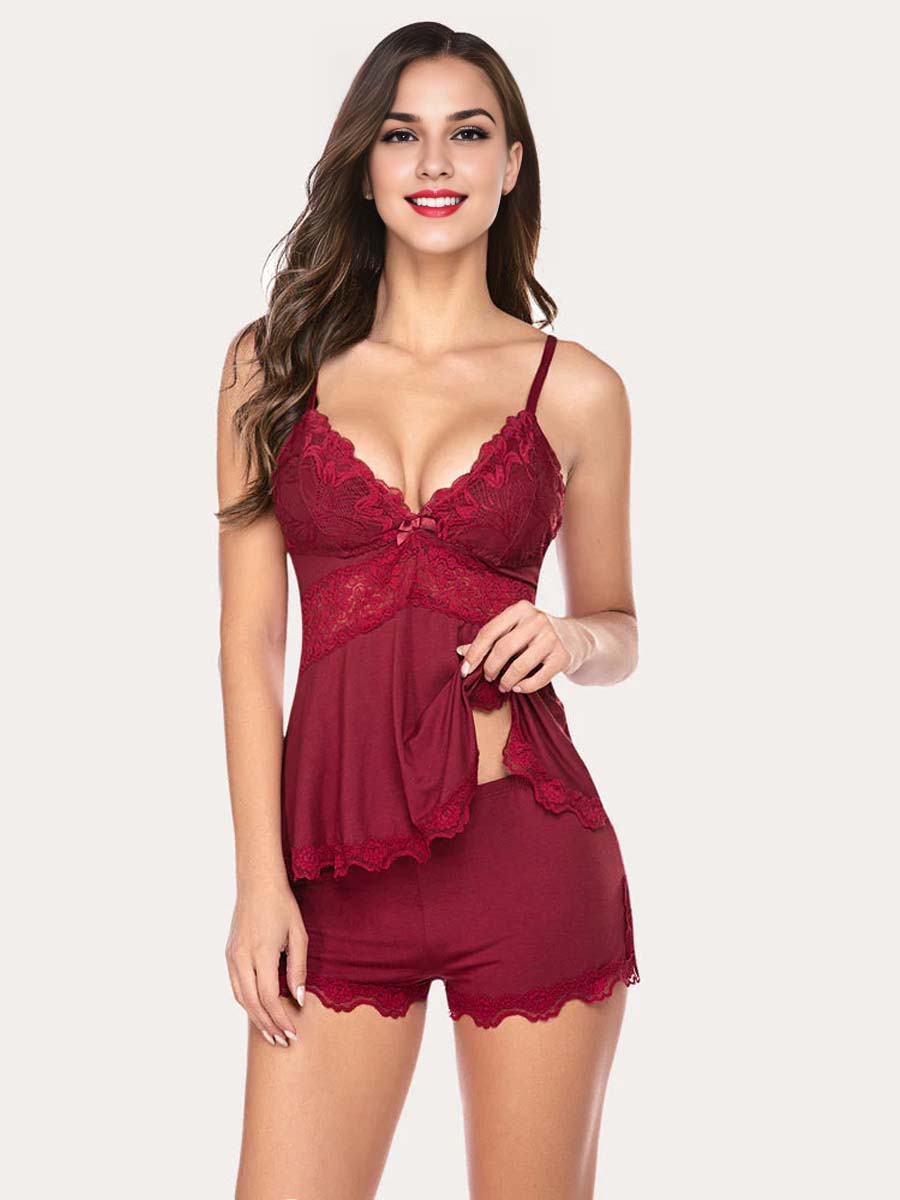 Women’s Lace Cami & Shorts Pajama Set