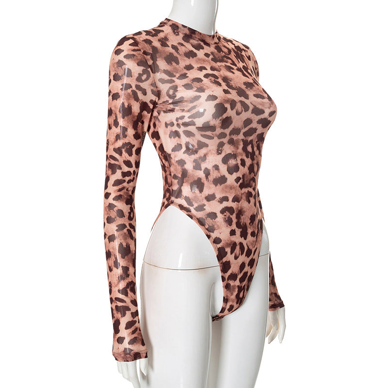 Tie-Dye Mesh Transparent Bodysuit Lingerie for Women