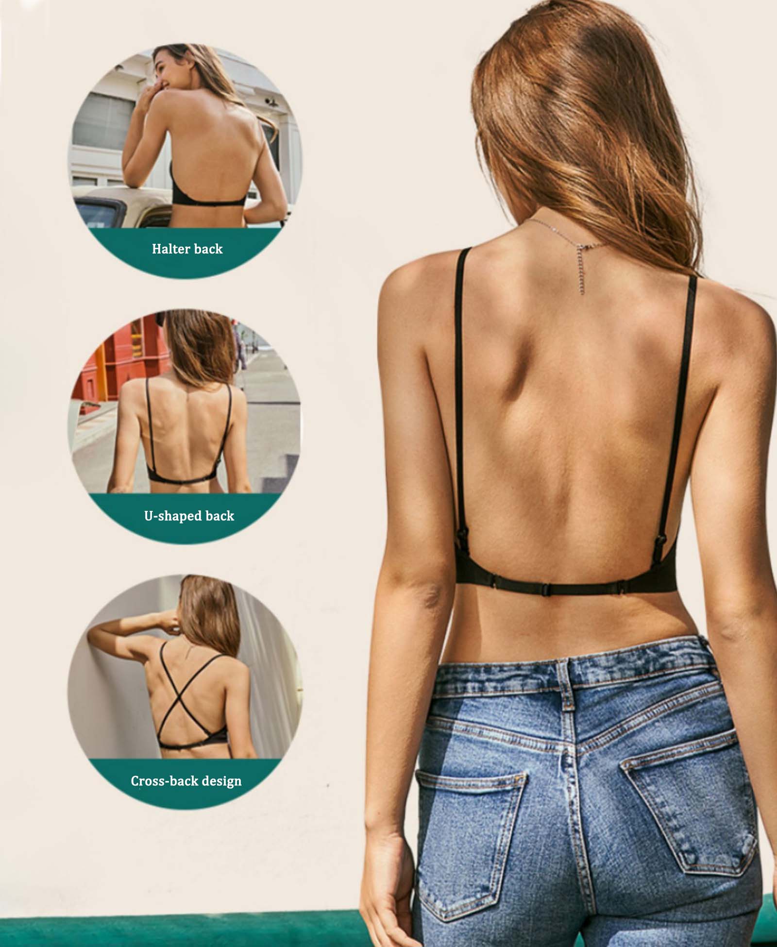 Low Back Backless Convertible Bra