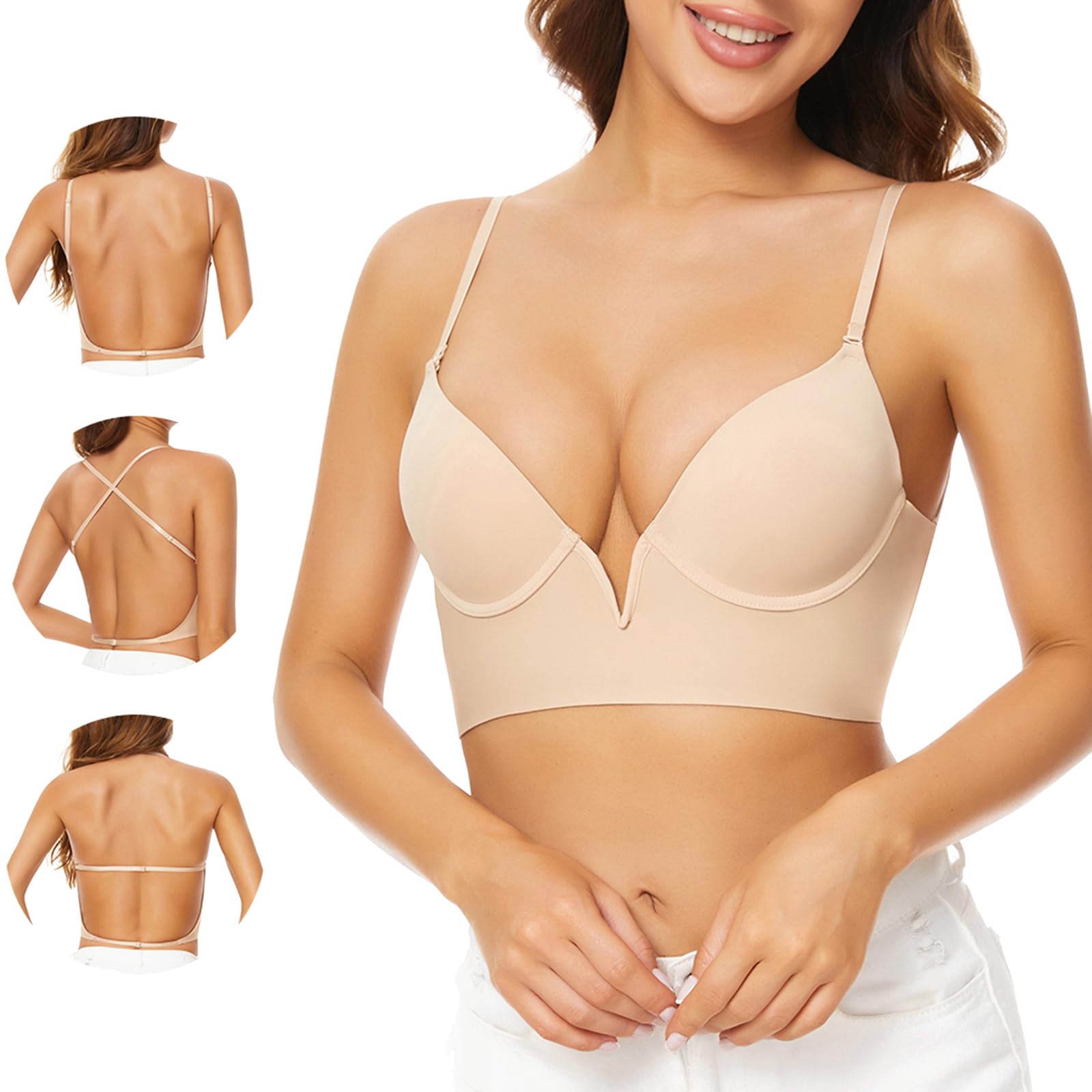 Women Low Back Bras-V