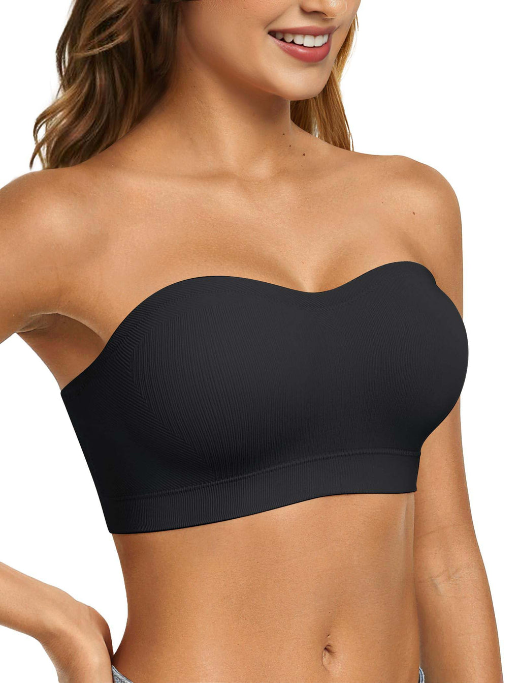 Women’s Strapless Non-Slip Silicone Padded Bandeau Bra