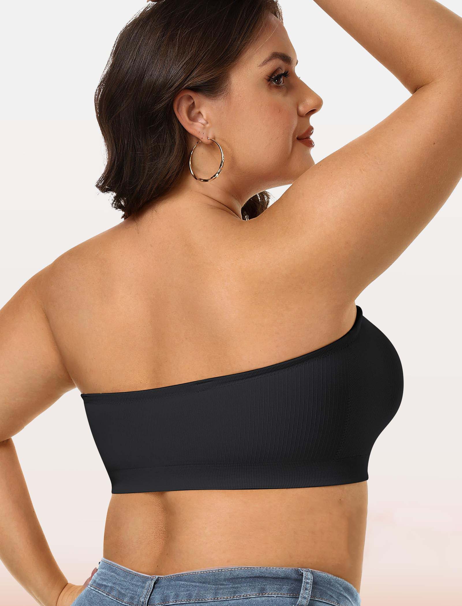 Women’s Strapless Non-Slip Silicone Padded Bandeau Bra