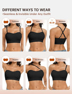 Women’s Strapless Non-Slip Silicone Padded Bandeau Bra