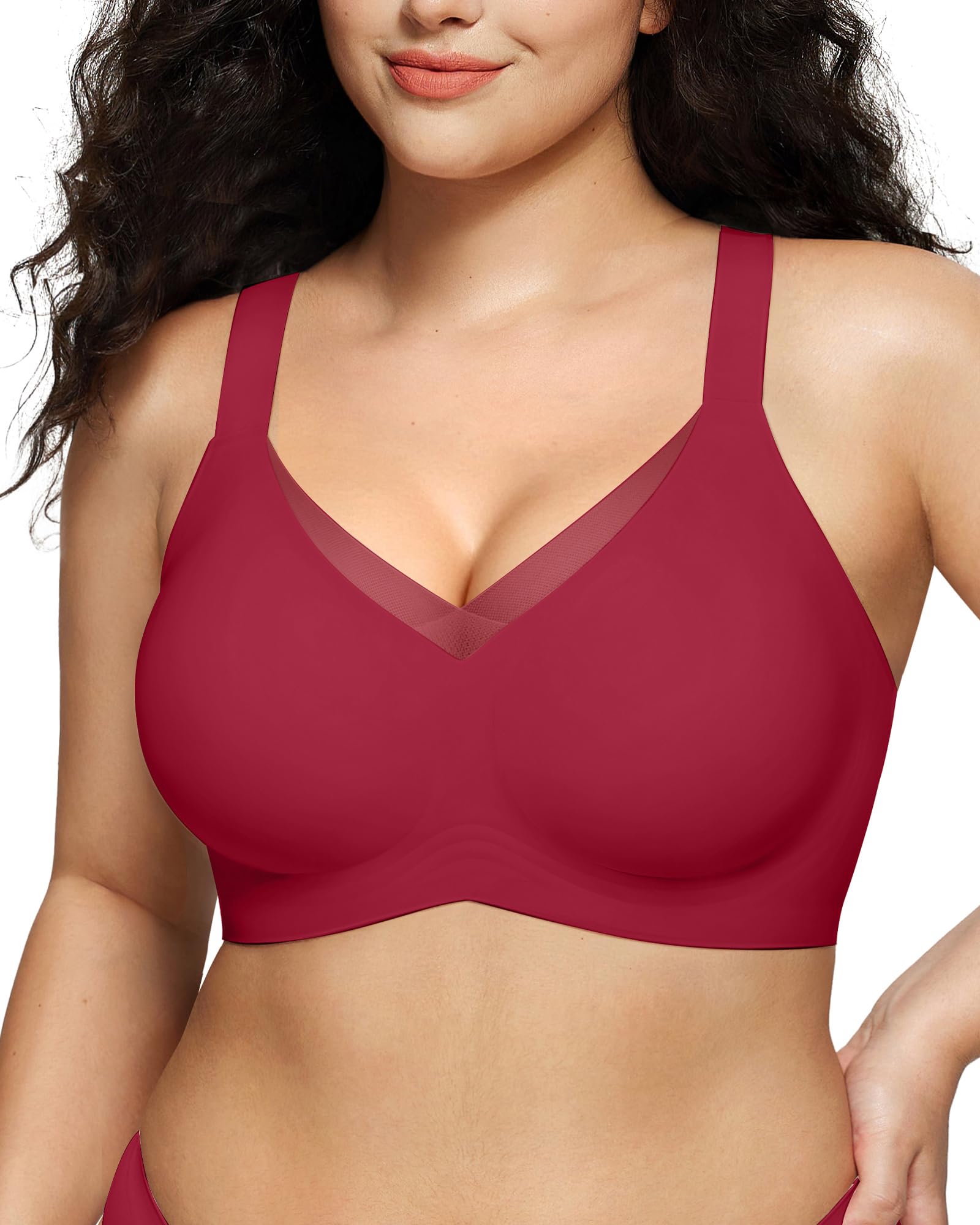 Natural Latex Sheer Mesh Contour Wireless Bra