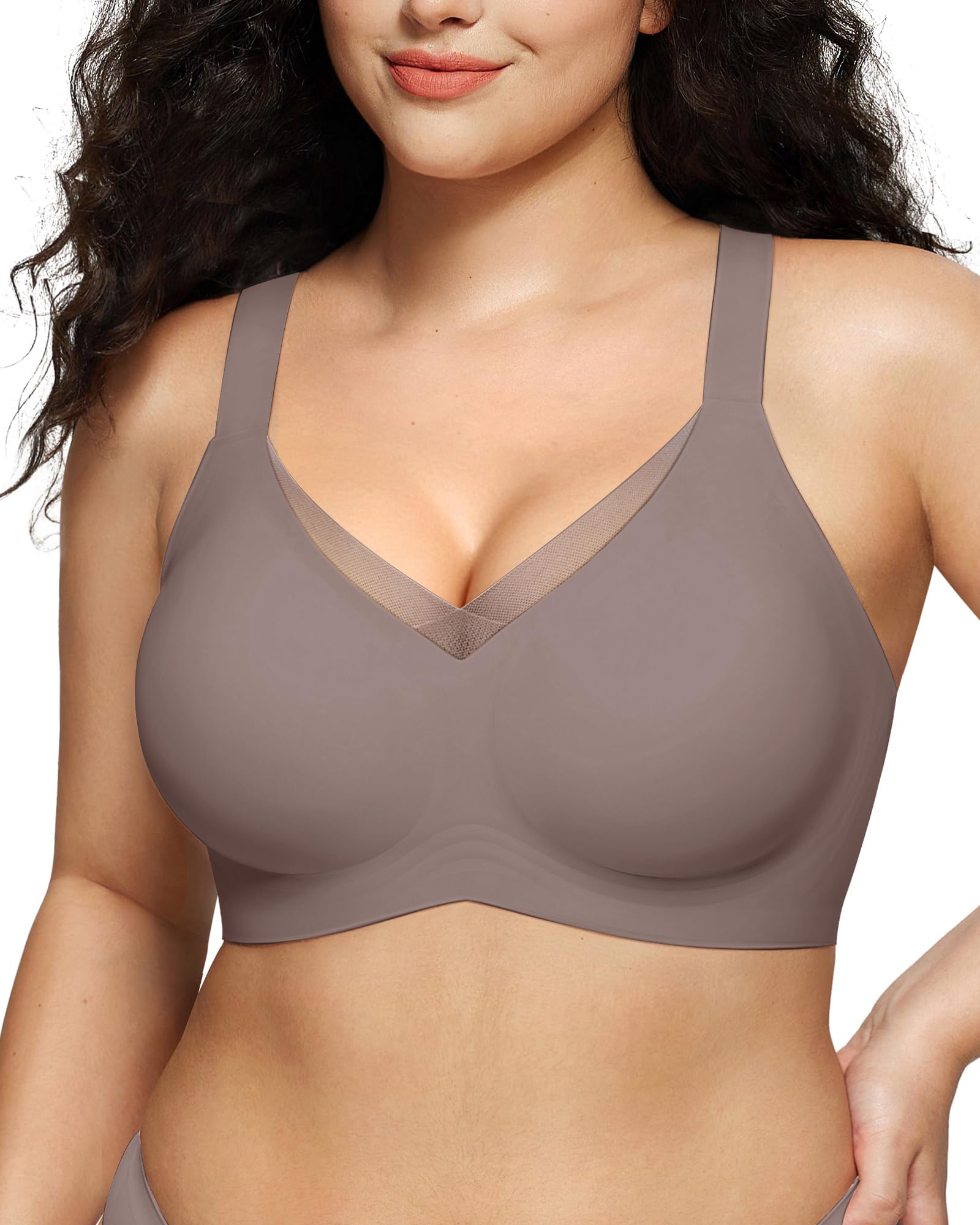 Natural Latex Sheer Mesh Contour Wireless Bra