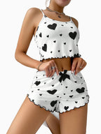 Women’s Graphic Ribbed Crop Cami & Shorts PJ Set