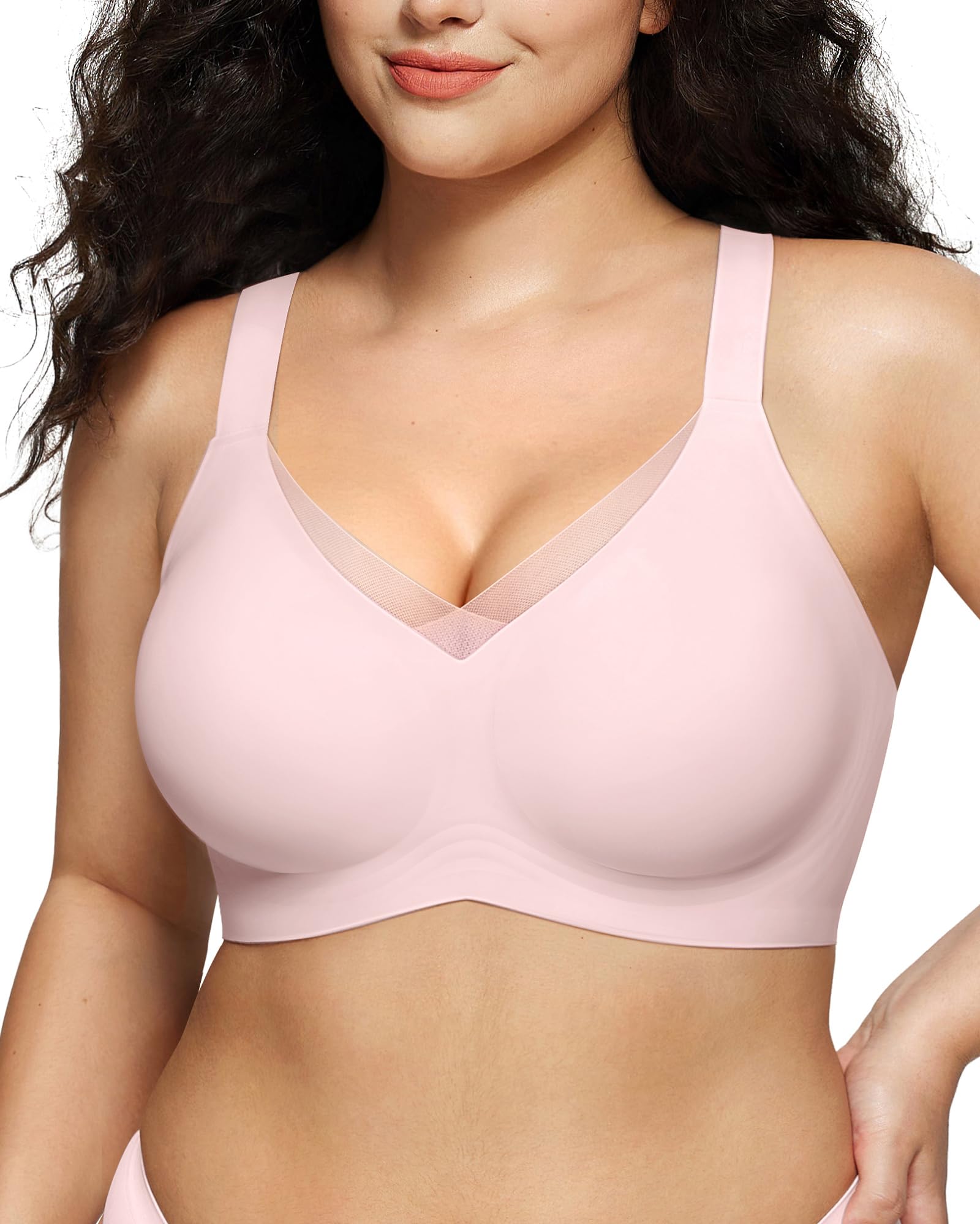 Natural Latex Sheer Mesh Contour Wireless Bra