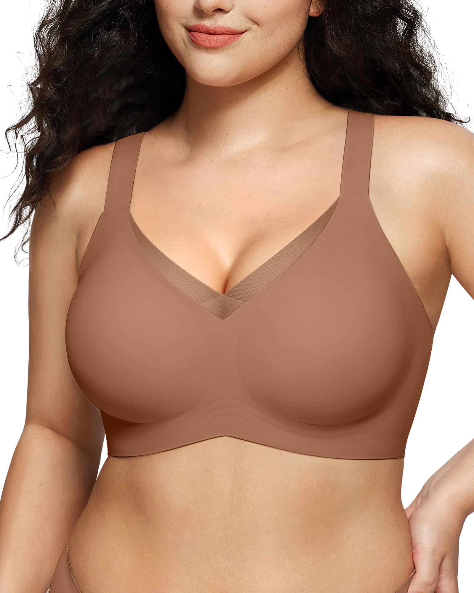 Natural Latex Sheer Mesh Contour Wireless Bra