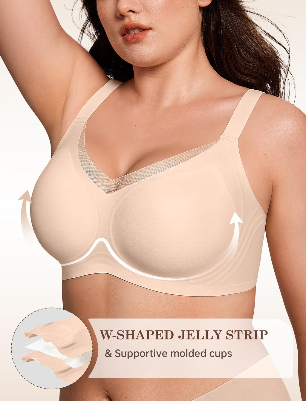Natural Latex Sheer Mesh Contour Wireless Bra