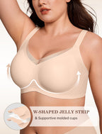 Natural Latex Sheer Mesh Contour Wireless Bra
