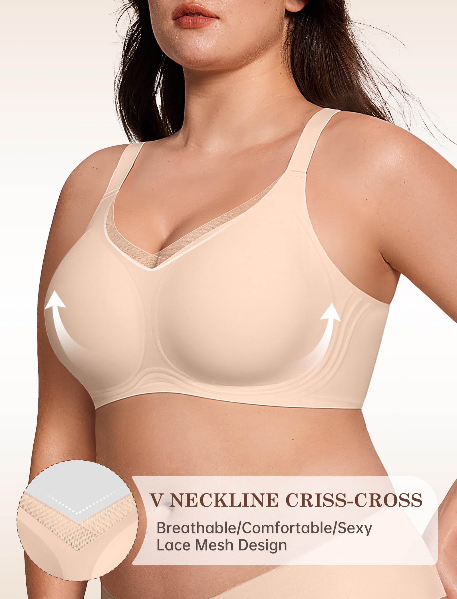 Natural Latex Sheer Mesh Contour Wireless Bra