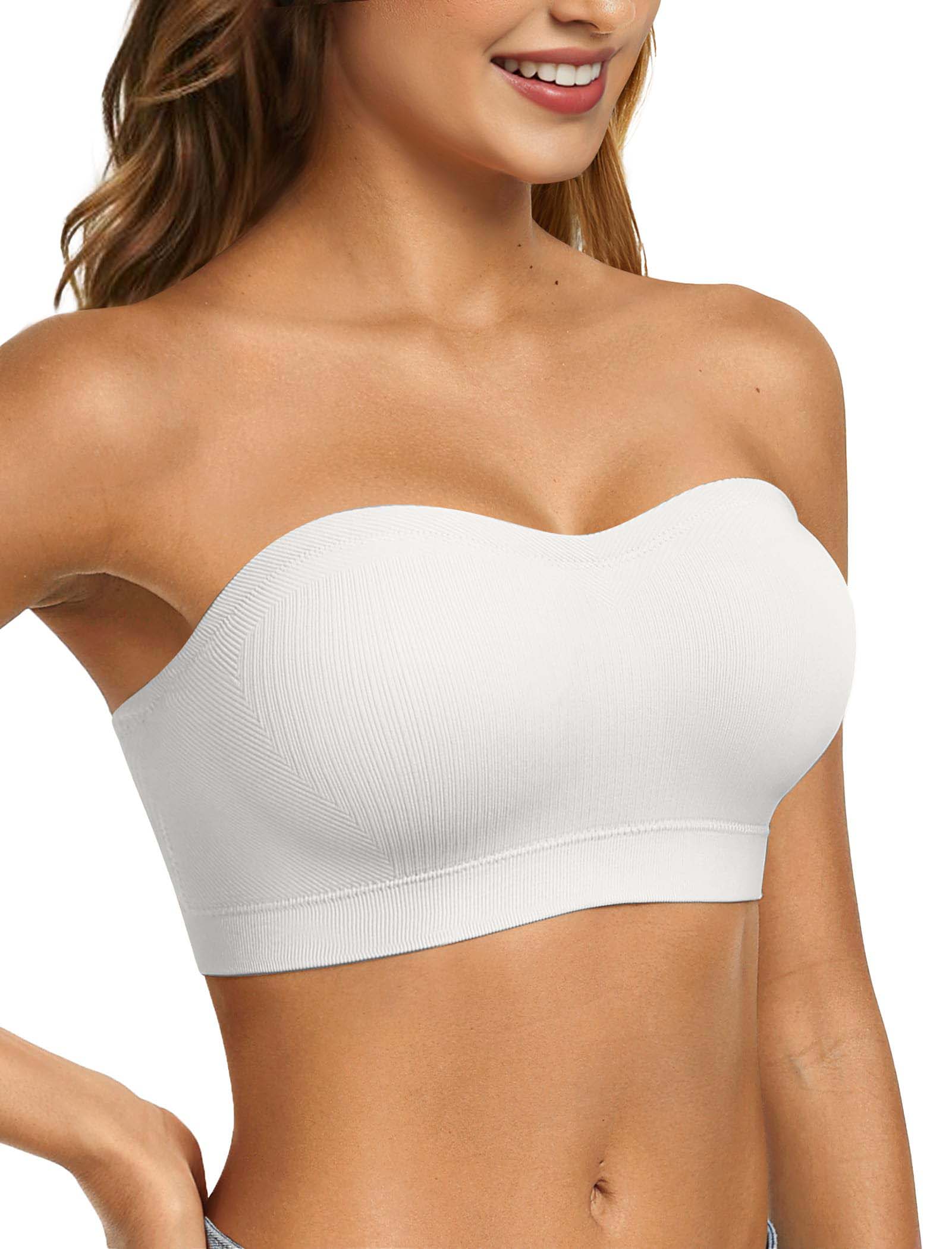 Women’s Strapless Non-Slip Silicone Padded Bandeau Bra