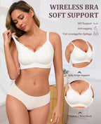 Basic Natural Latex Seamless Deep V Scalloped Neck Cooling Bra