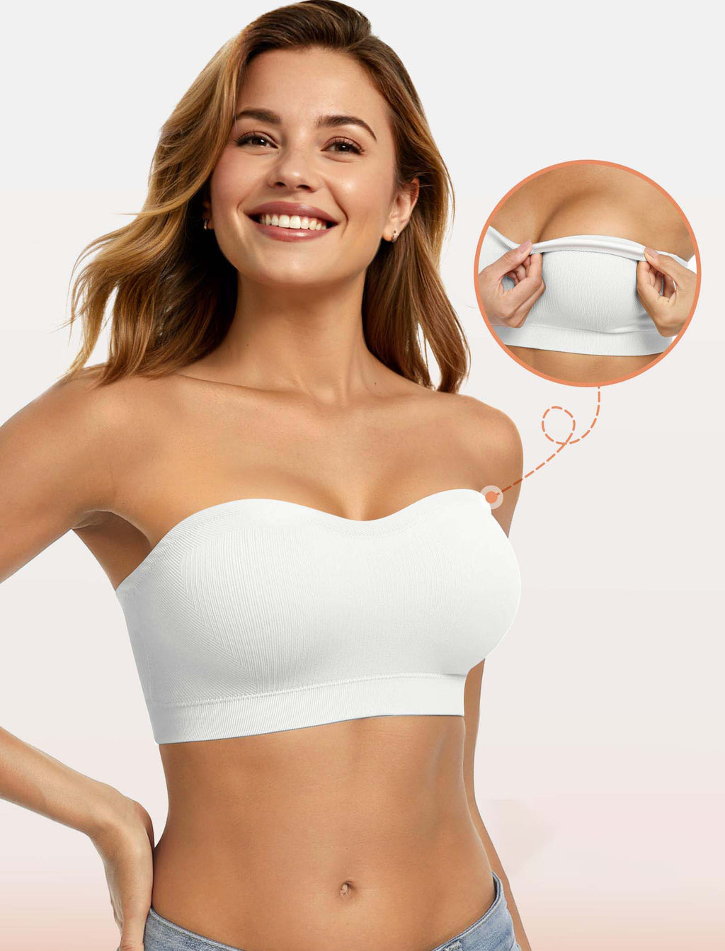 Women’s Strapless Non-Slip Silicone Padded Bandeau Bra