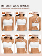 Women’s Strapless Non-Slip Silicone Padded Bandeau Bra