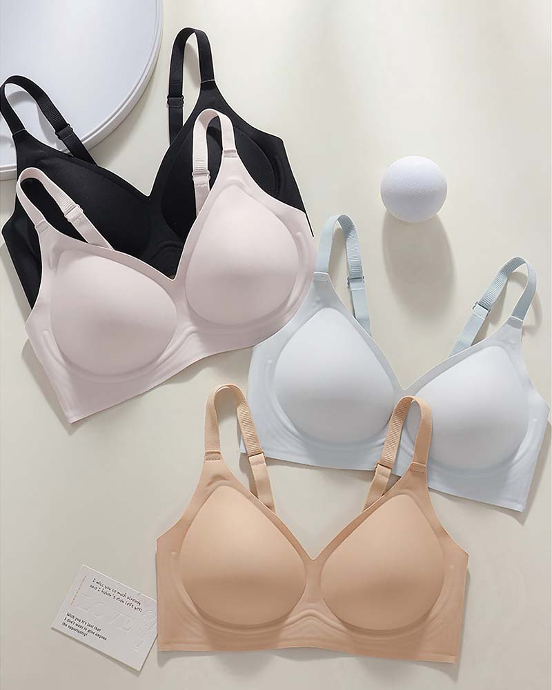 Natural Latex V-Neck Wireless Bra